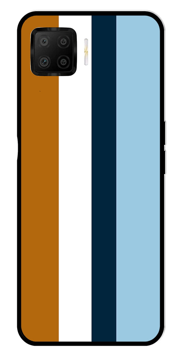 MultiColor Pattern Metal Mobile Case for Oppo F17   (Design No -17)