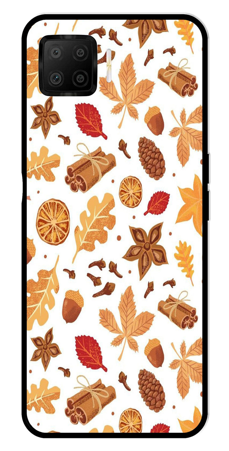 Autumn Leaf Metal Mobile Case for Oppo F17   (Design No -19)