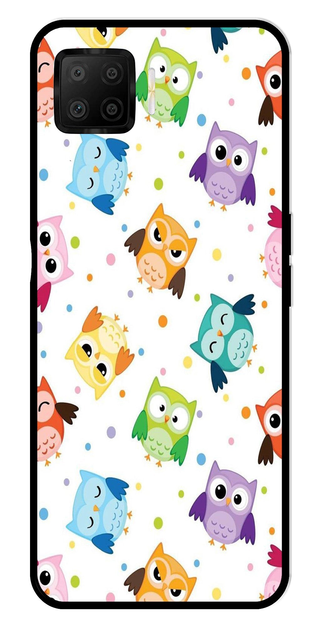 Owls Pattern Metal Mobile Case for Oppo A73   (Design No -20)