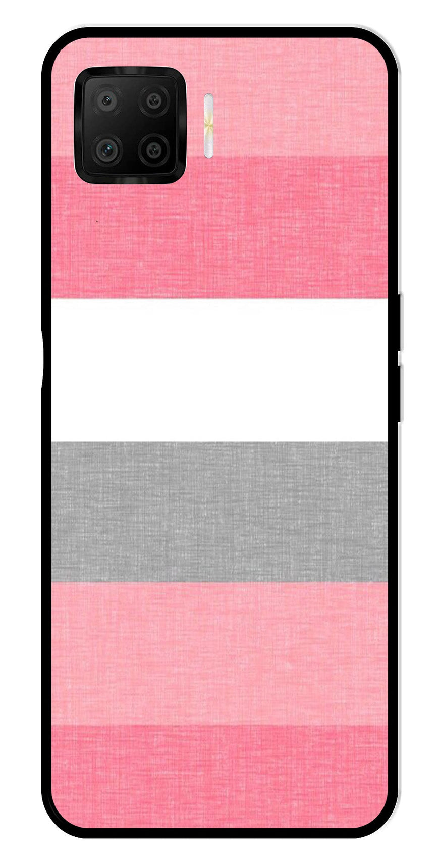 Pink Pattern Metal Mobile Case for Oppo F17   (Design No -23)