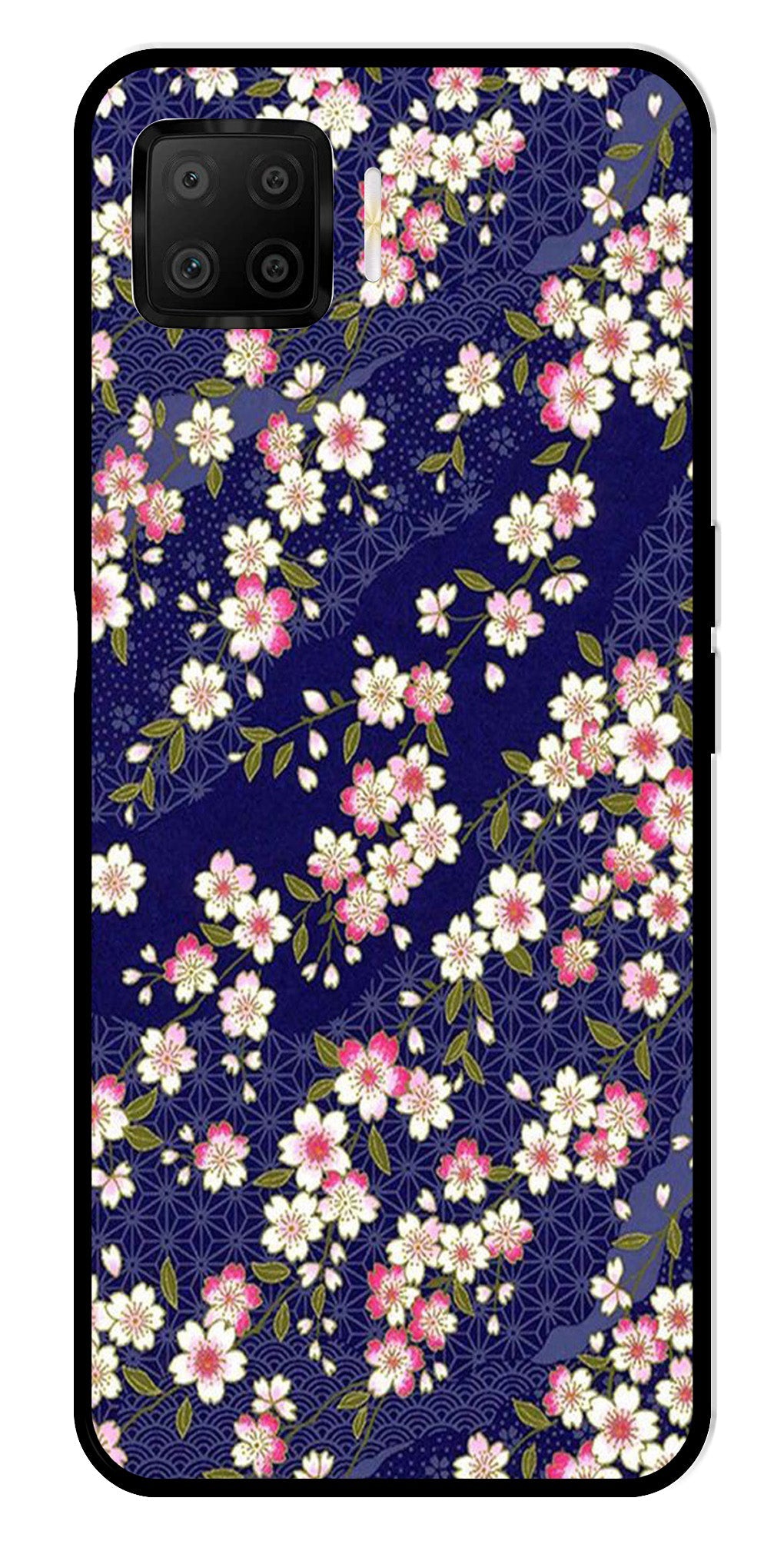 Flower Design Metal Mobile Case for Oppo A73   (Design No -25)