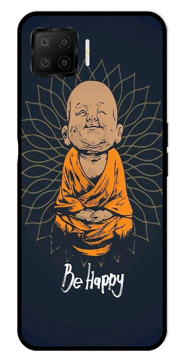Be Happy Metal Mobile Case for Oppo F17   (Design No -27)