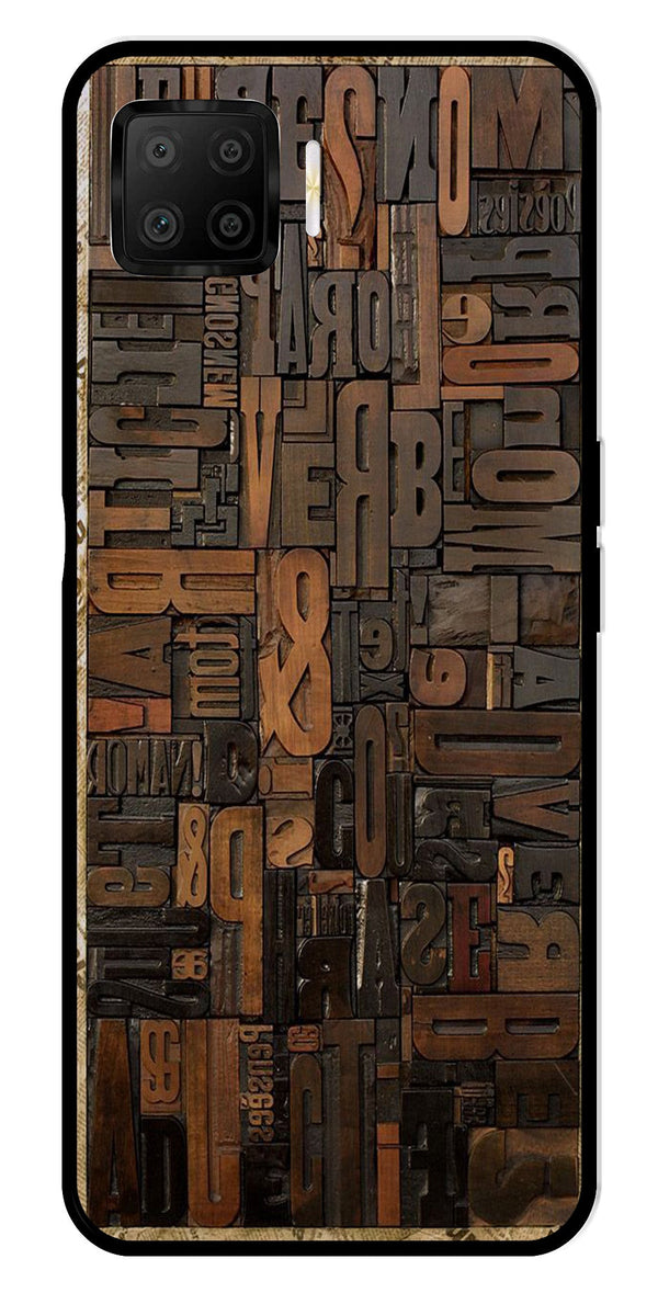 Alphabets Metal Mobile Case for Oppo F17   (Design No -32)