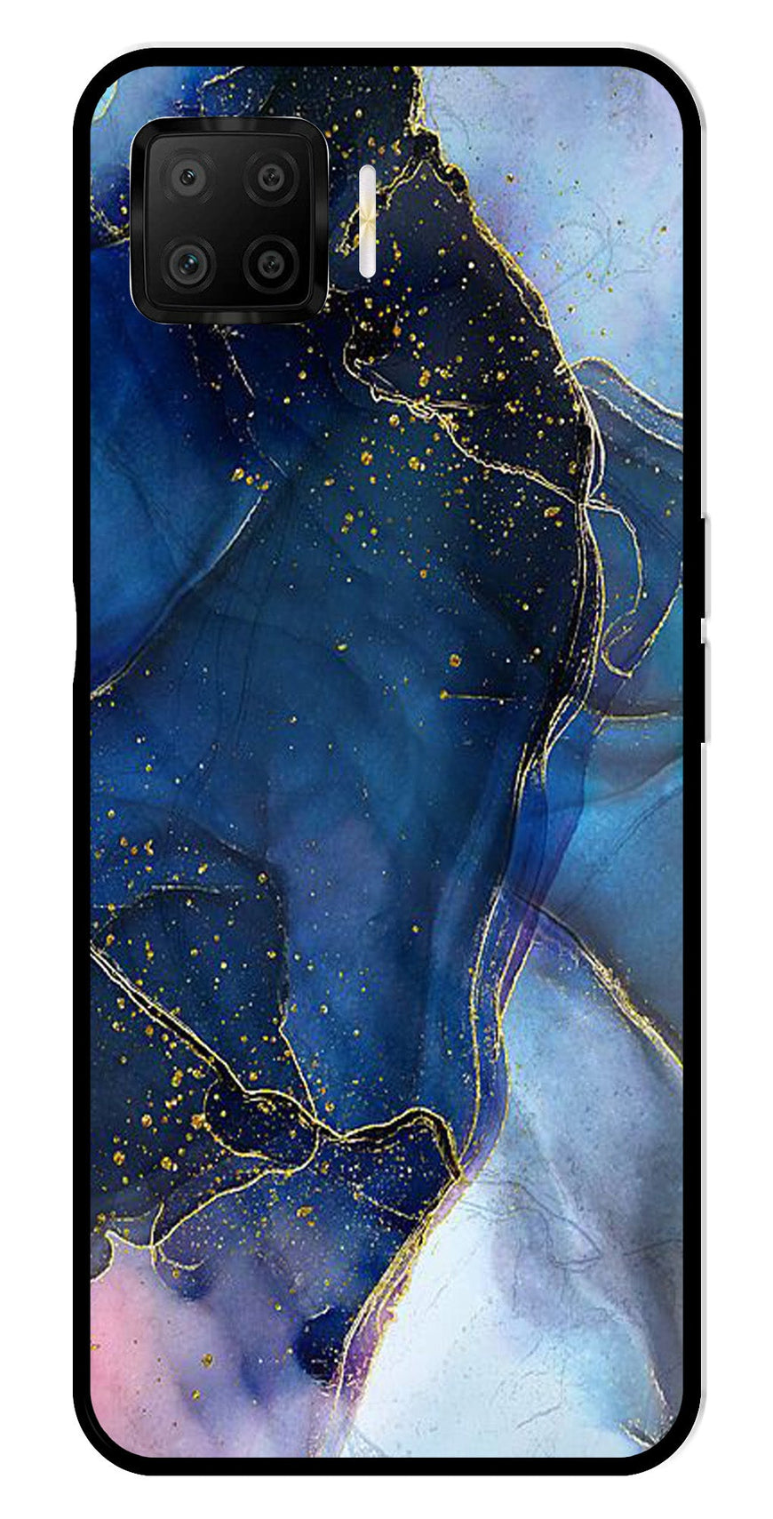 Blue Marble Metal Mobile Case for Oppo F17   (Design No -34)