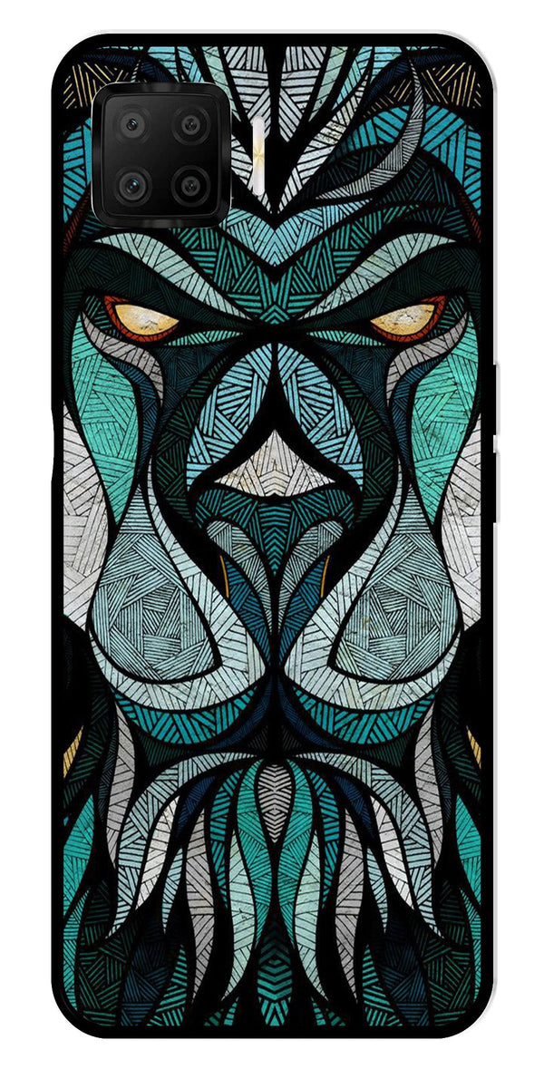 Lion Pattern Metal Mobile Case for Oppo A73   (Design No -40)