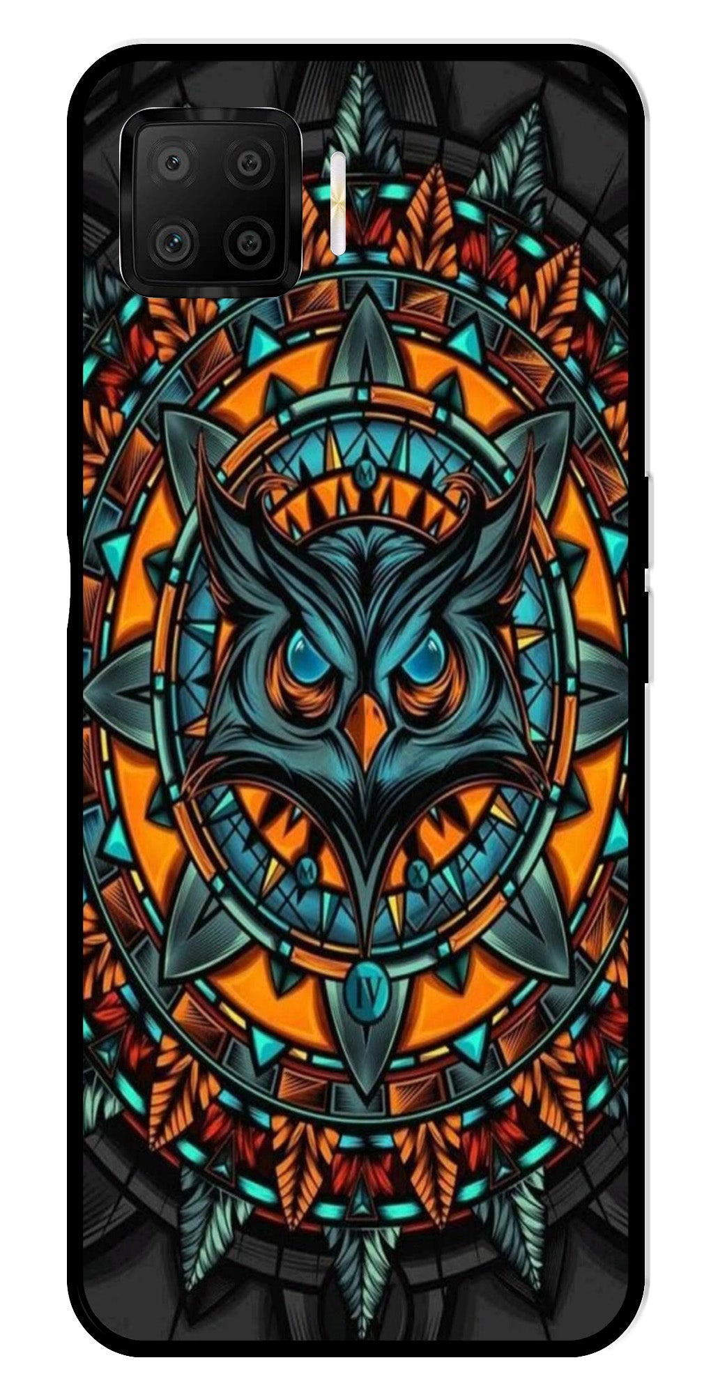 Owl Pattern Metal Mobile Case for Oppo A73   (Design No -42)