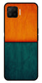 Orange Green Pattern Metal Mobile Case for Oppo F17   (Design No -45)
