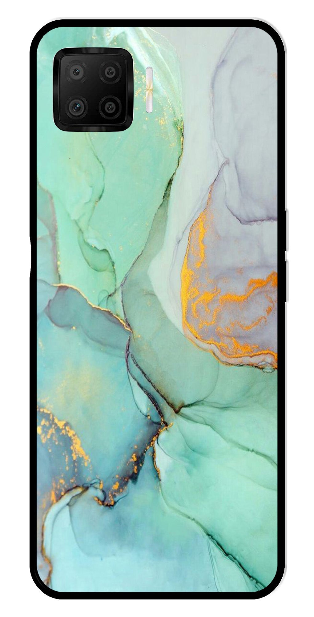 Marble Design Metal Mobile Case for Oppo A73   (Design No -46)
