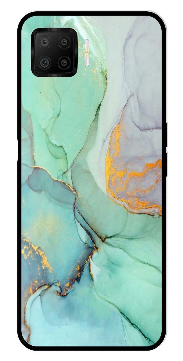 Marble Design Metal Mobile Case for Oppo F17   (Design No -46)