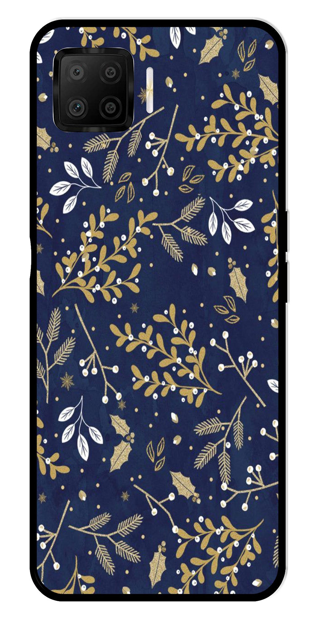 Floral Pattern  Metal Mobile Case for Oppo A73   (Design No -52)
