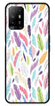 Colorful Feathers Metal Mobile Case for Oppo A95   (Design No -06)