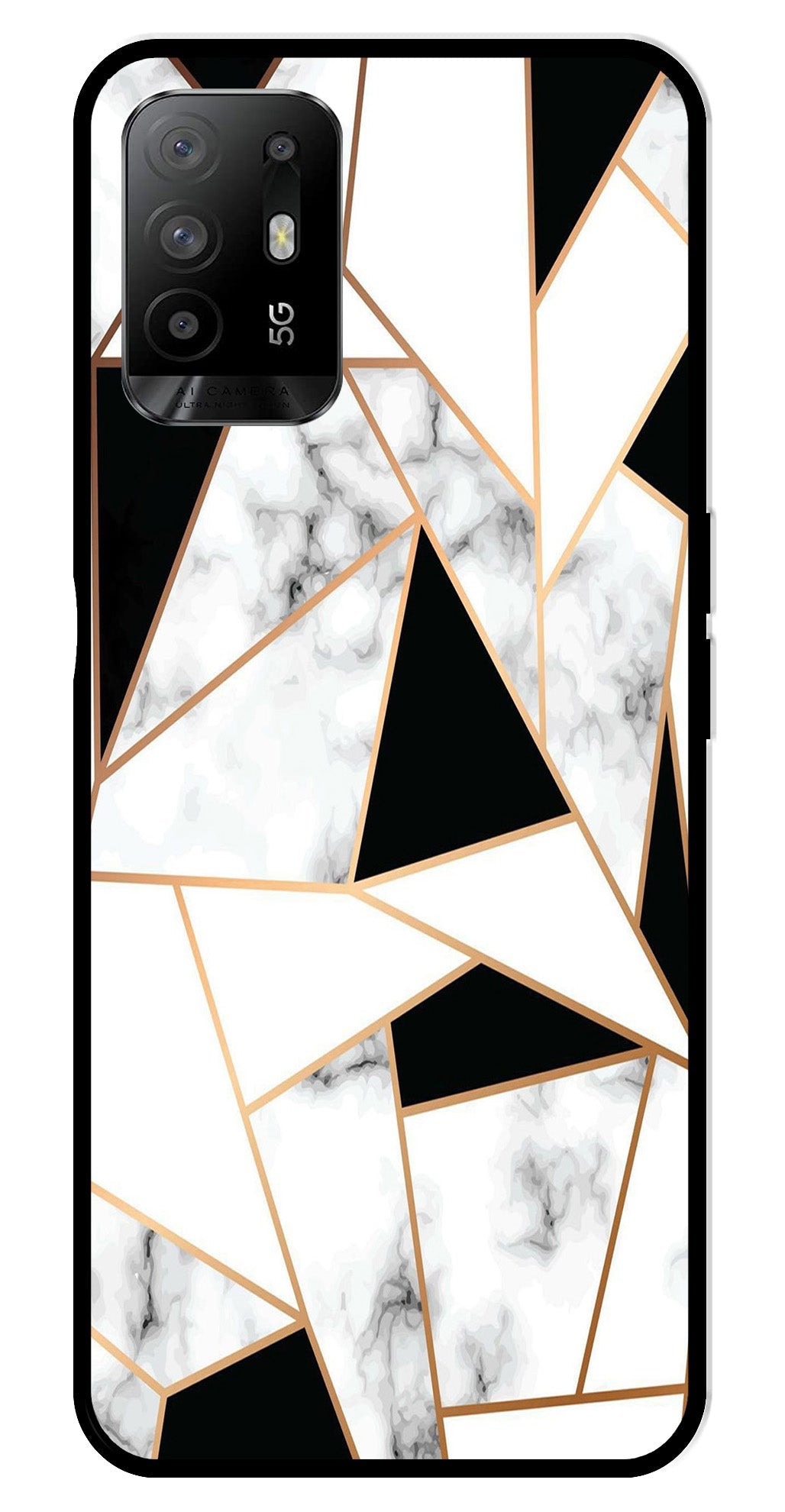 Marble Design2 Metal Mobile Case for Oppo A95   (Design No -08)