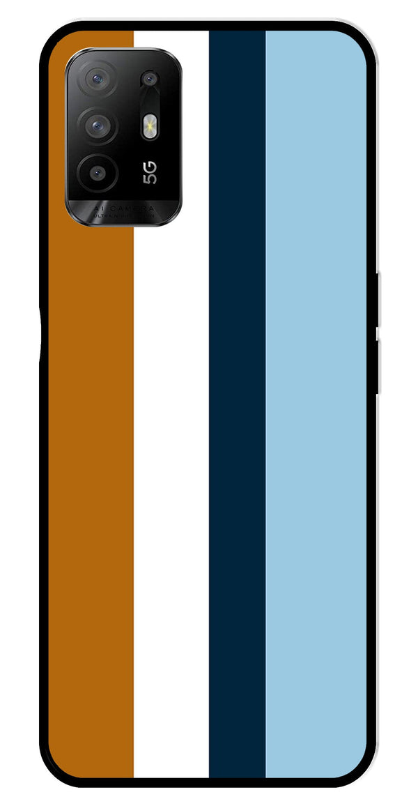 MultiColor Pattern Metal Mobile Case for Oppo F19 Pro Plus   (Design No -17)
