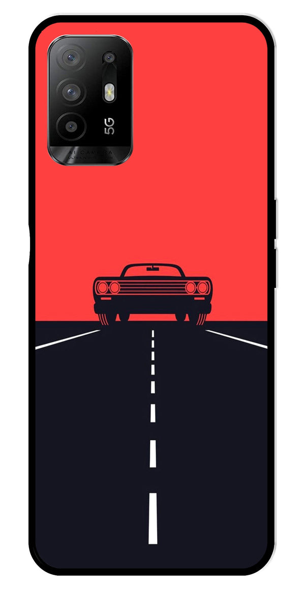 Car Lover Metal Mobile Case for Oppo A95   (Design No -21)