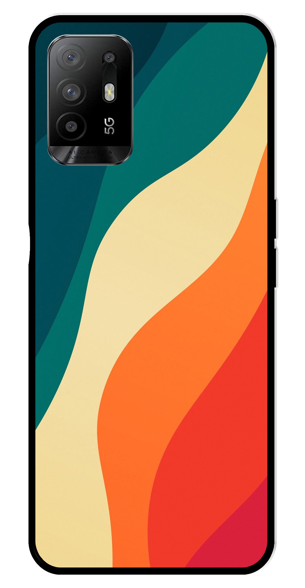 Muted Rainbow Metal Mobile Case for Oppo A95   (Design No -39)