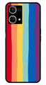 Rainbow MultiColor Metal Mobile Case for Oppo F21 Pro    (Design No -03)