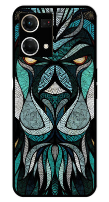 Lion Pattern Metal Mobile Case for Oppo F21 Pro