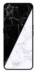 Black White Marble Design Metal Mobile Case for Oppo A1 5G    (Design No -09)