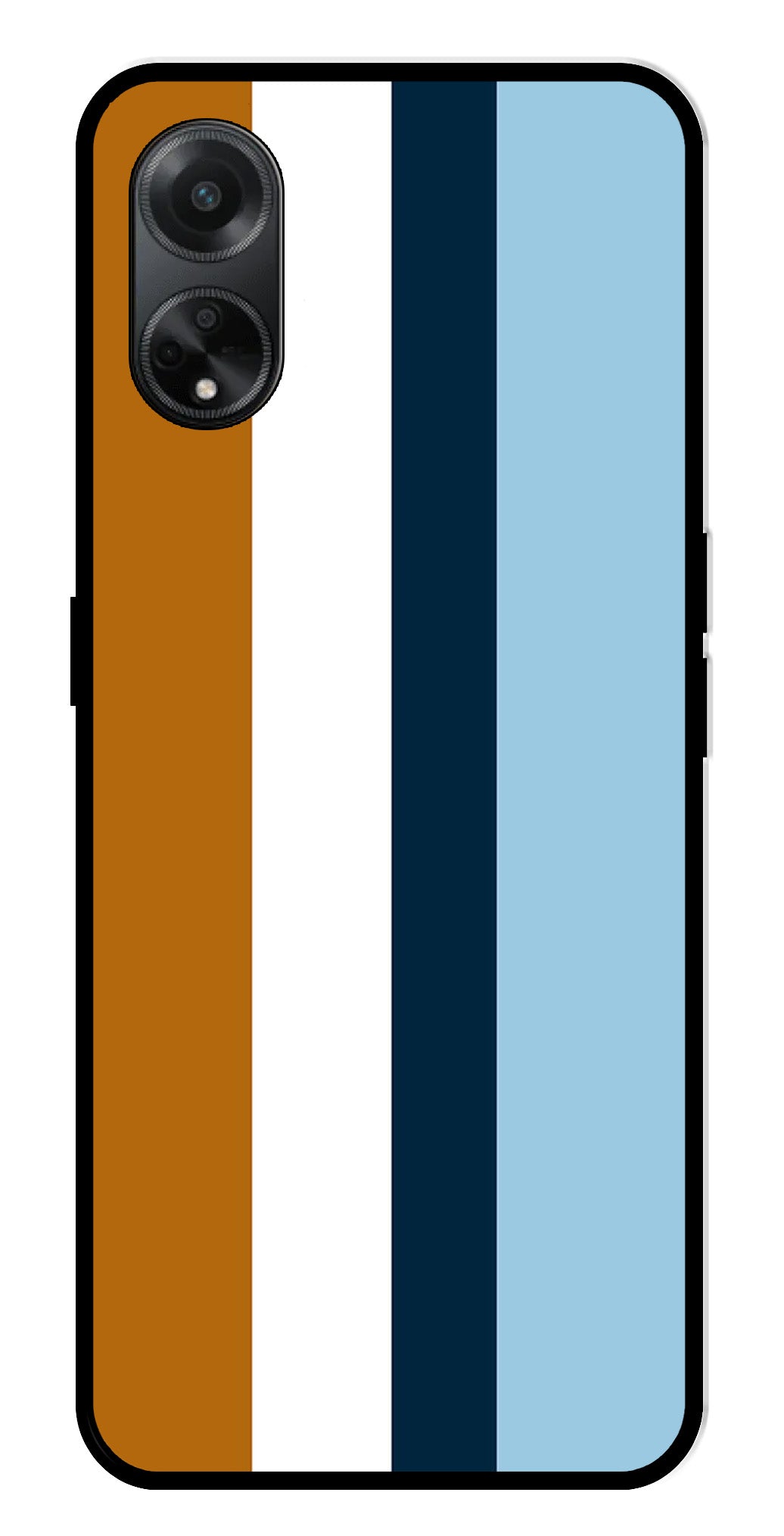 MultiColor Pattern Metal Mobile Case for Oppo A1 5G    (Design No -17)