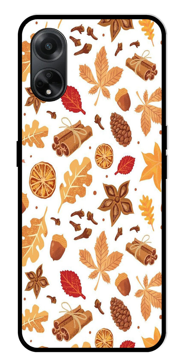 Autumn Leaf Metal Mobile Case for Oppo F23 5G    (Design No -19)