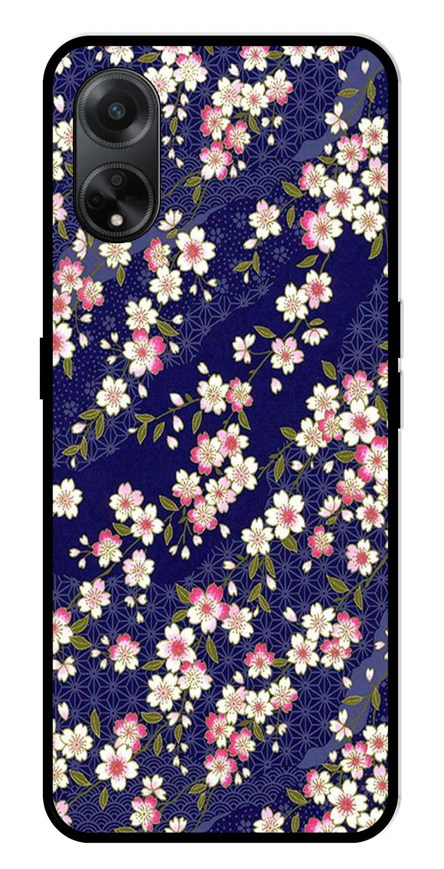 Flower Design Metal Mobile Case for Oppo F23 5G    (Design No -25)
