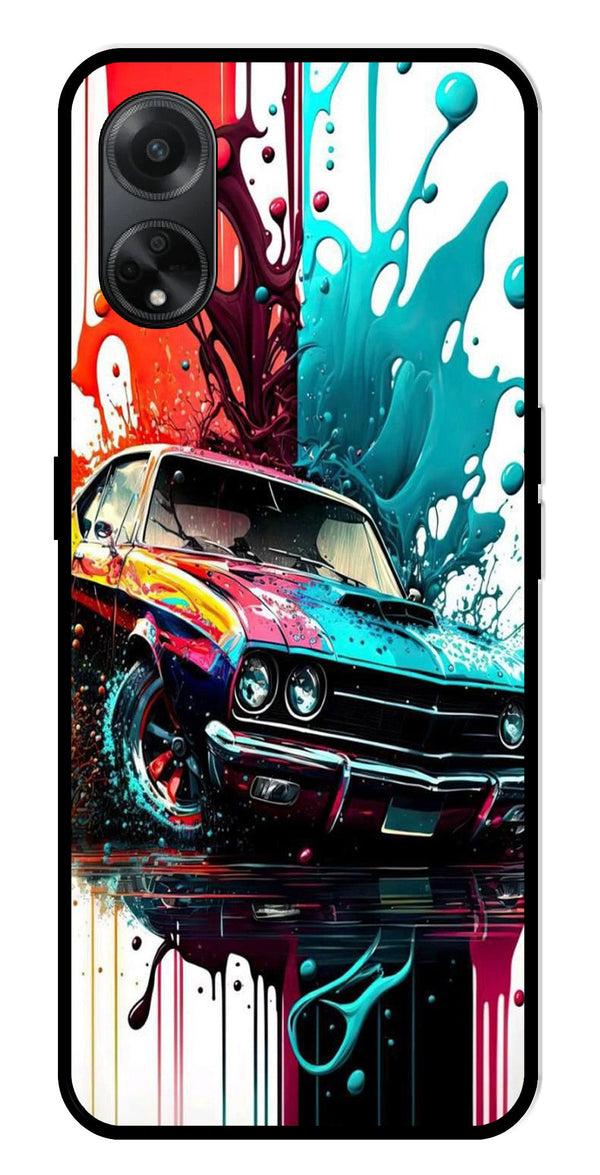 Vintage Car Metal Mobile Case for Oppo F23 5G    (Design No -29)