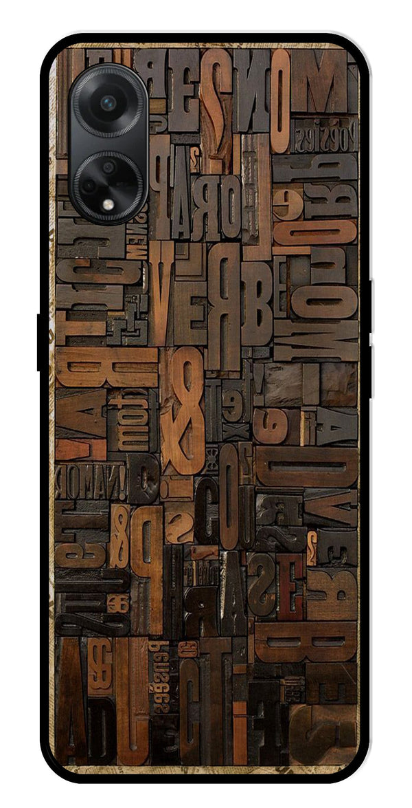 Alphabets Metal Mobile Case for Oppo F23 5G    (Design No -32)