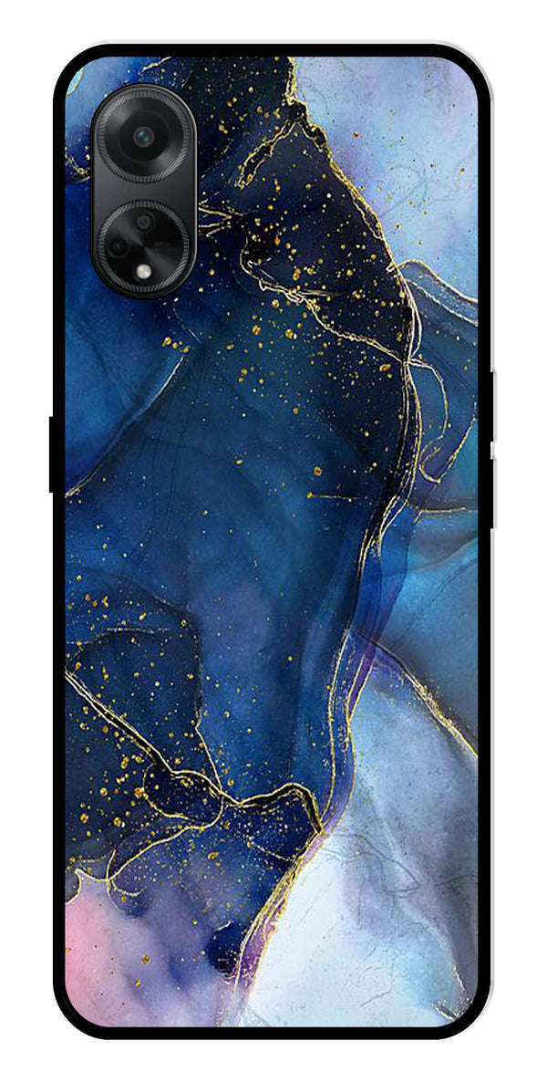 Blue Marble Metal Mobile Case for Oppo F23 5G    (Design No -34)