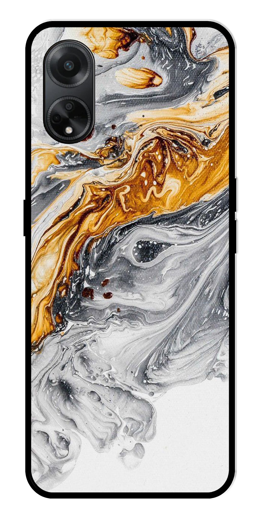 Marble Pattern Metal Mobile Case for Oppo A1 5G    (Design No -36)