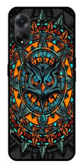 Owl Pattern Metal Mobile Case for Oppo A1 5G    (Design No -42)