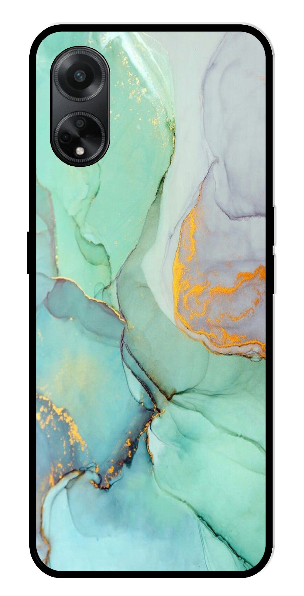 Marble Design Metal Mobile Case for Oppo A1 5G    (Design No -46)