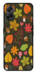 Leaves Design Metal Mobile Case for Oppo A1 5G    (Design No -51)
