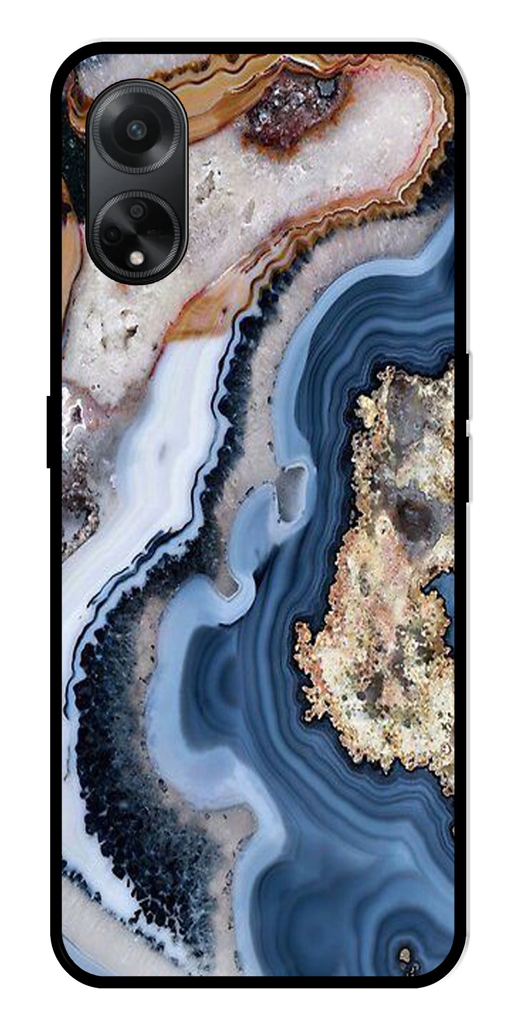 Marble Design Metal Mobile Case for Oppo A1 5G    (Design No -53)