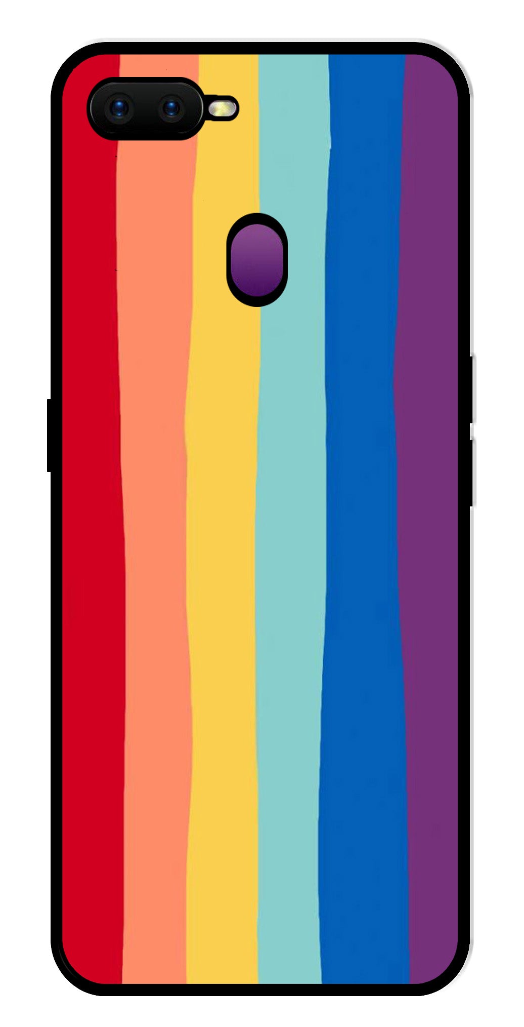 Rainbow MultiColor Metal Mobile Case for Oppo F9   (Design No -03)