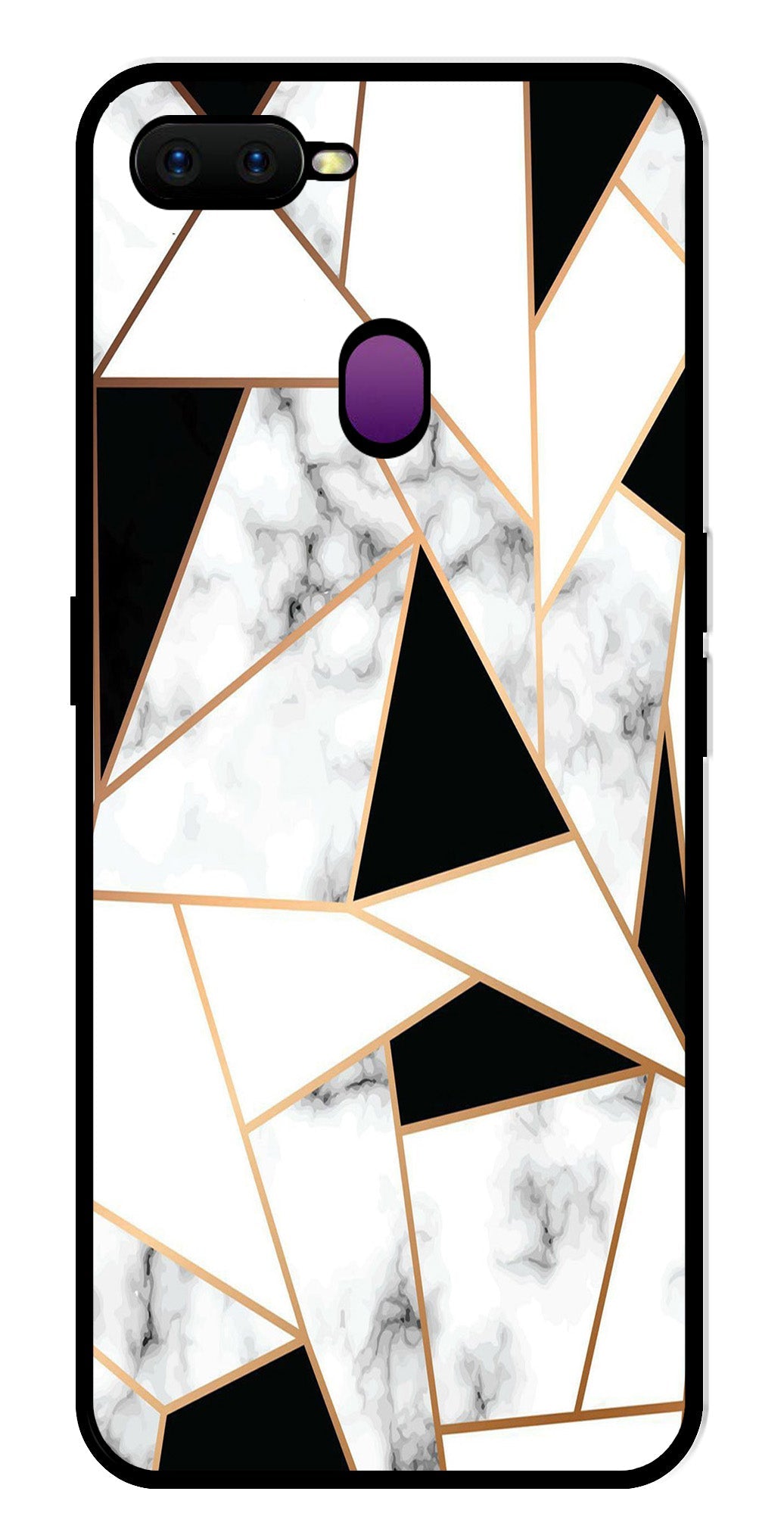 Marble Design2 Metal Mobile Case for Oppo F9   (Design No -08)