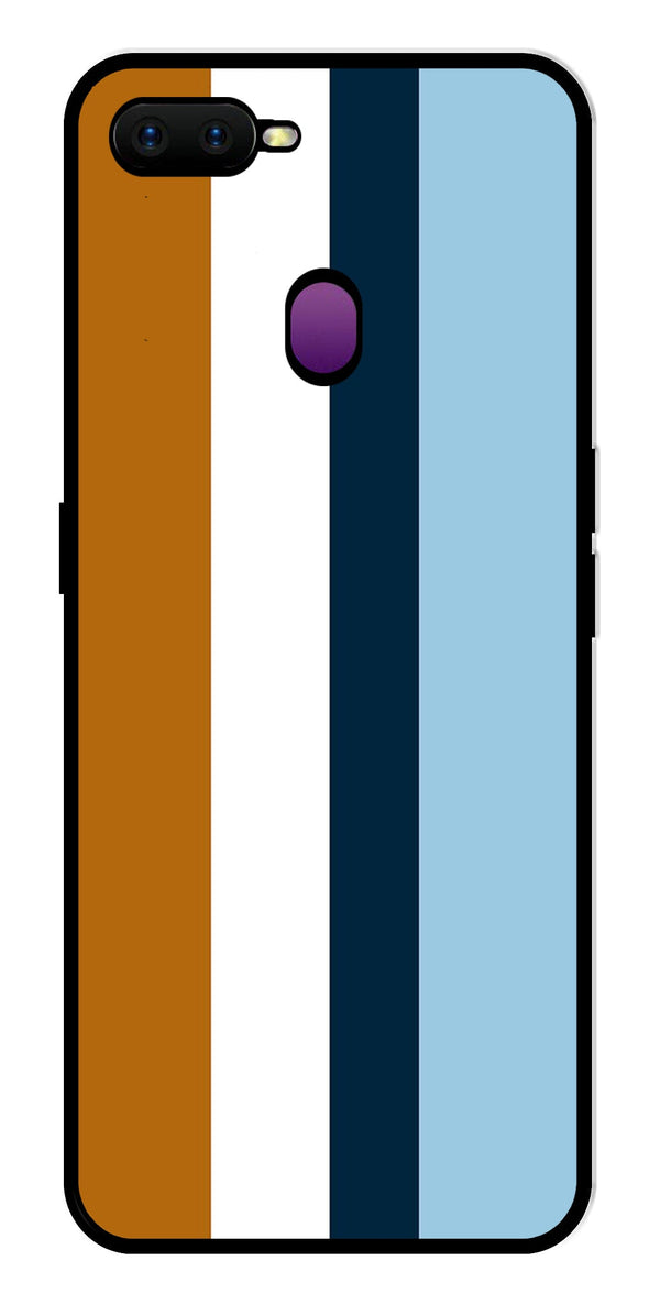 MultiColor Pattern Metal Mobile Case for Oppo F9   (Design No -17)