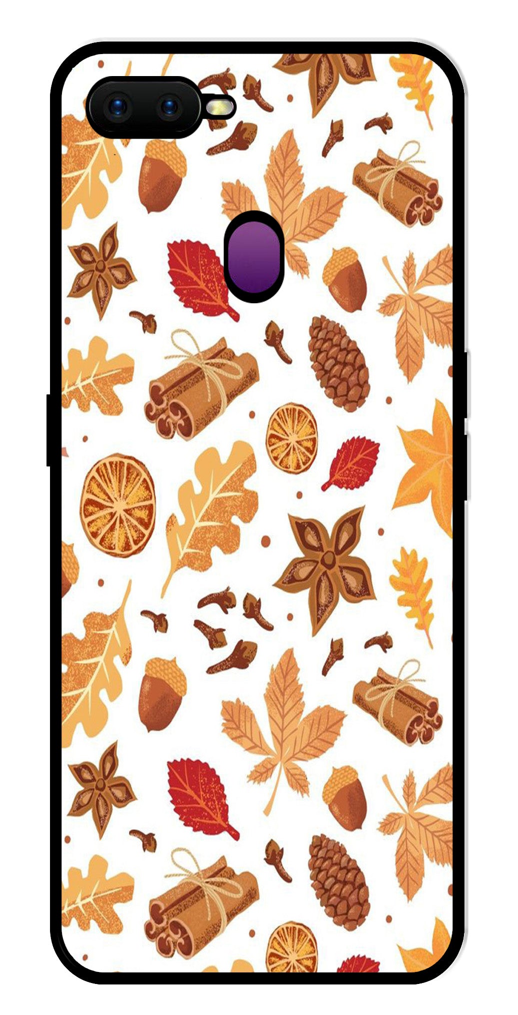 Autumn Leaf Metal Mobile Case for Oppo F9   (Design No -19)