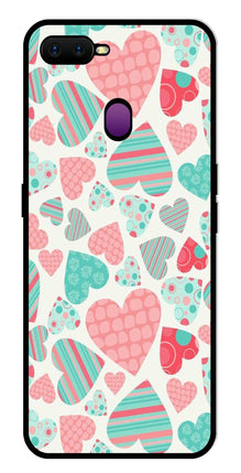 Hearts Pattern Metal Mobile Case for Oppo F9