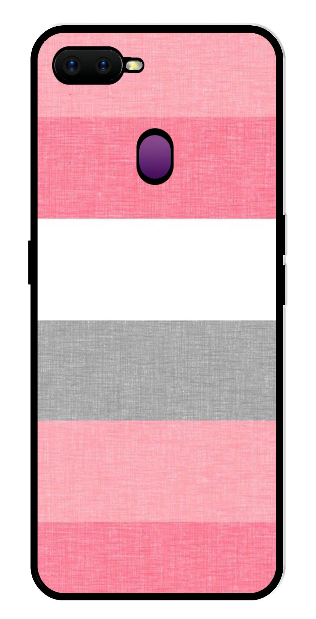 Pink Pattern Metal Mobile Case for Oppo F9   (Design No -23)