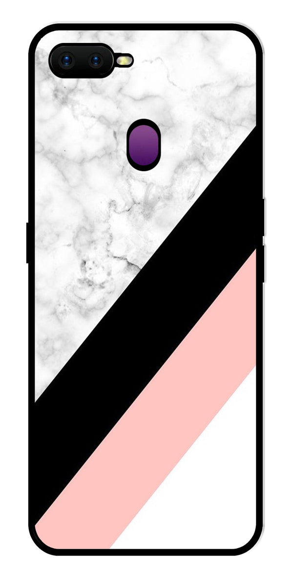 Marble Design Metal Mobile Case for Oppo F9   (Design No -24)