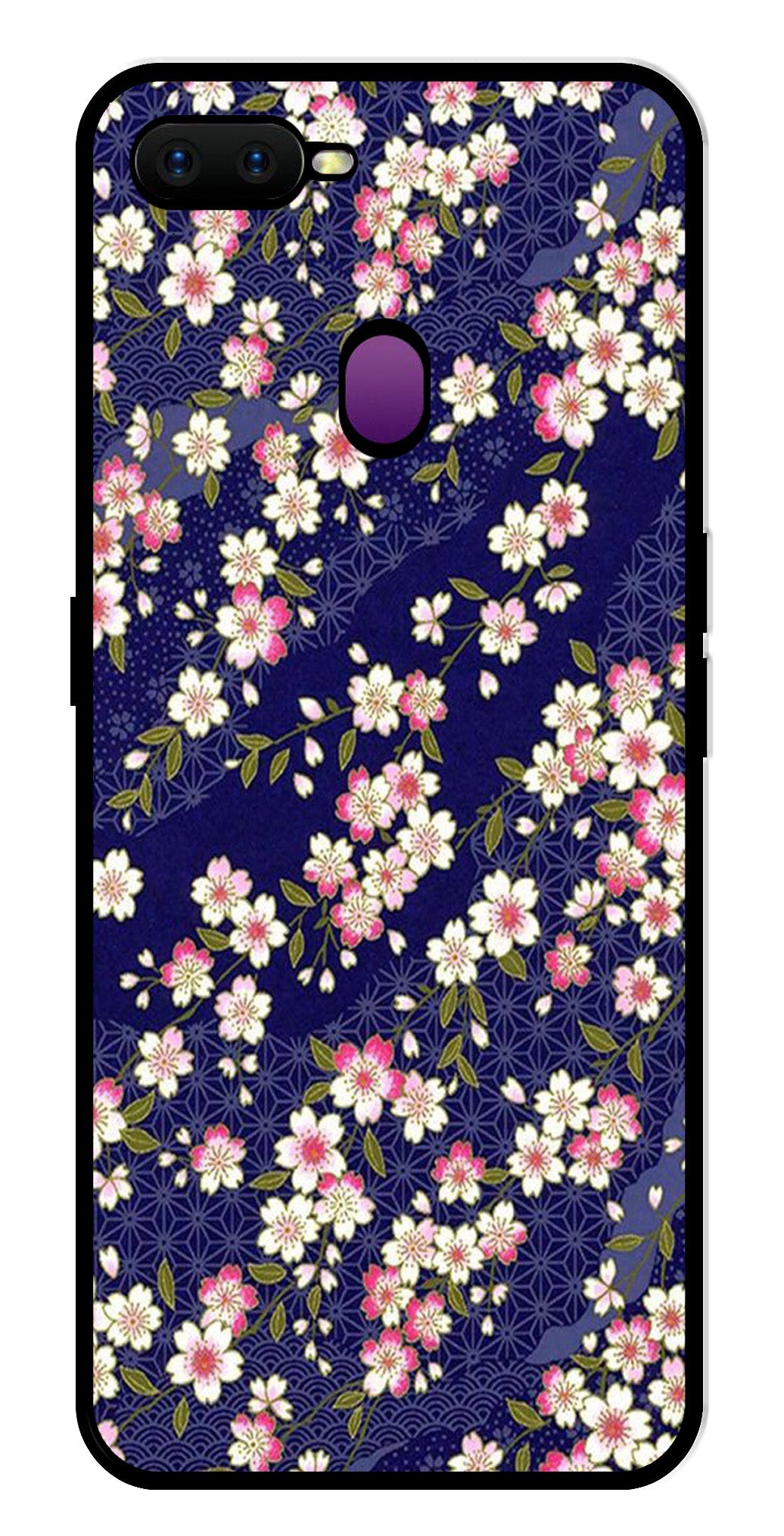 Flower Design Metal Mobile Case for Oppo F9   (Design No -25)