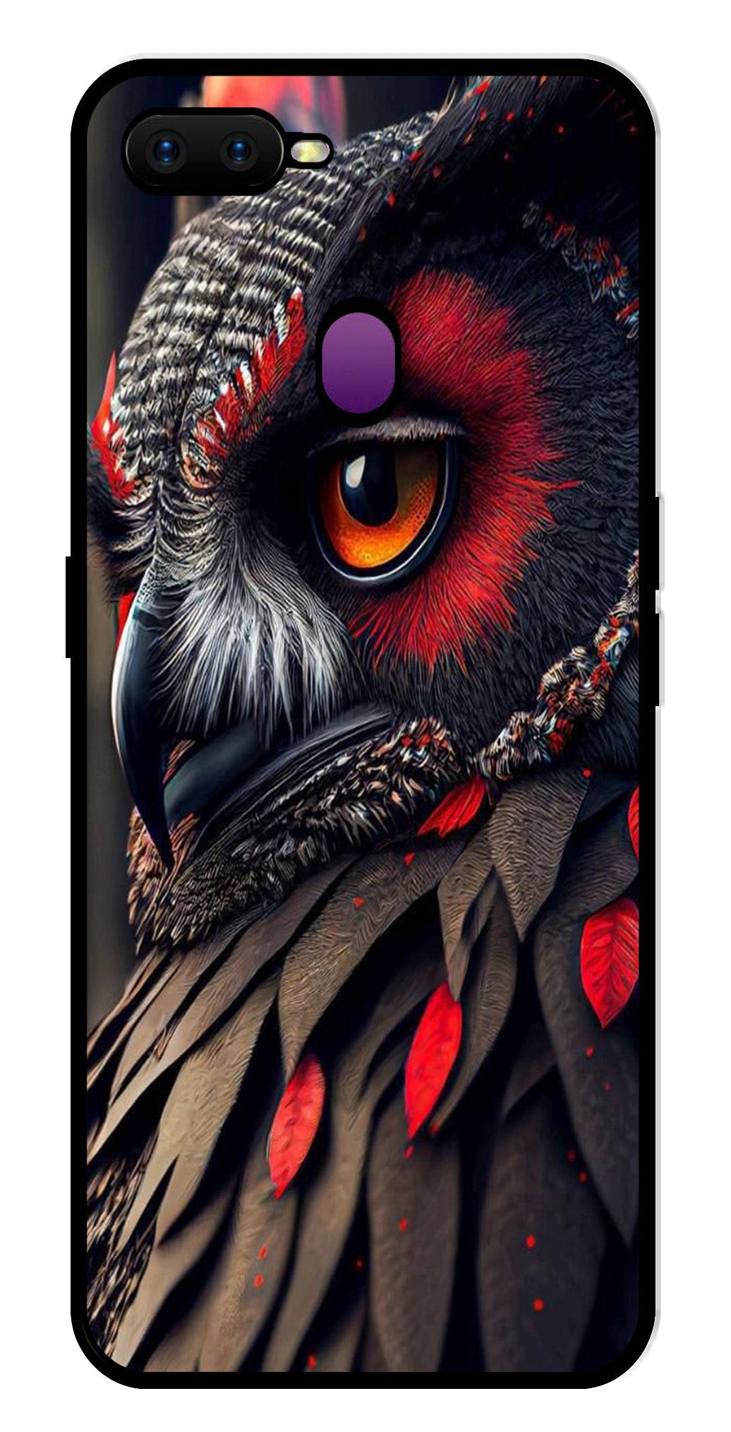 Owl Design Metal Mobile Case for Oppo F9   (Design No -26)