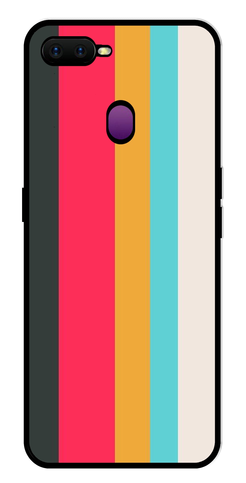 Muted Rainbow Metal Mobile Case for Oppo F9   (Design No -31)