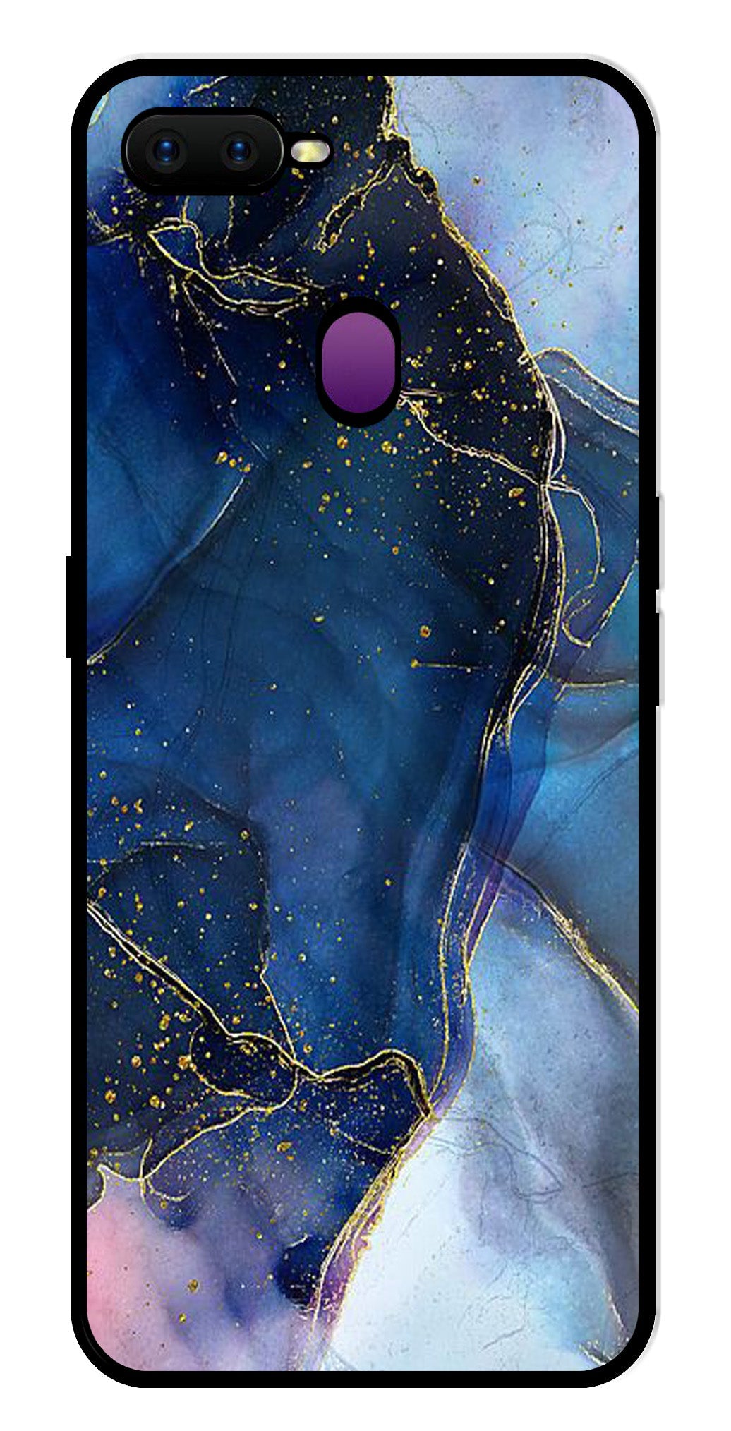 Blue Marble Metal Mobile Case for Oppo F9   (Design No -34)