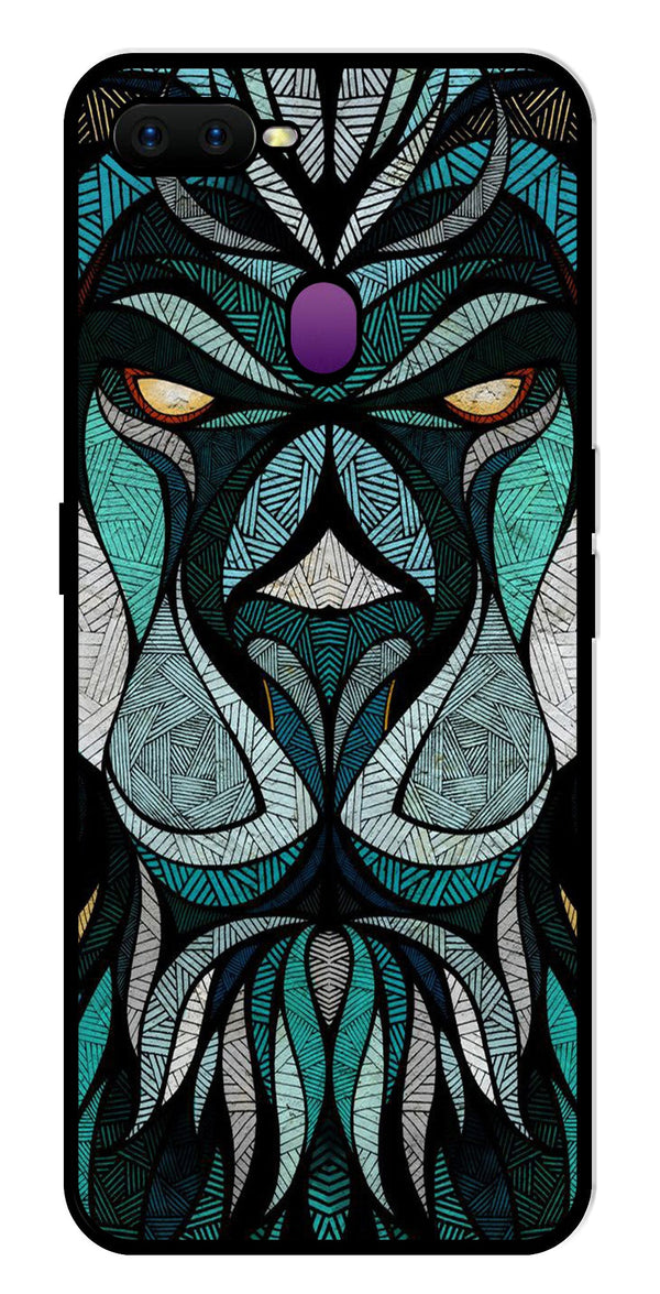 Lion Pattern Metal Mobile Case for Oppo F9   (Design No -40)