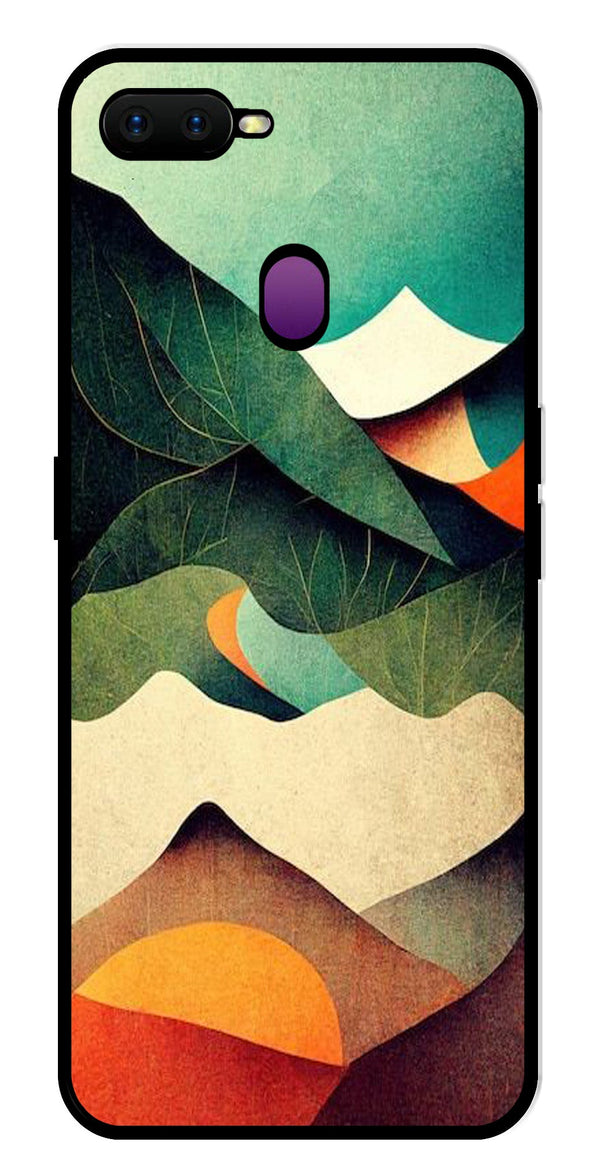 MultiColor Pattern Metal Mobile Case for Oppo F9   (Design No -43)