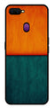 Orange Green Pattern Metal Mobile Case for Oppo F9   (Design No -45)