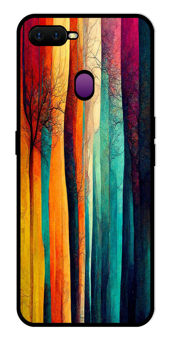 Modern Art Colorful Metal Mobile Case for Oppo F9   (Design No -47)