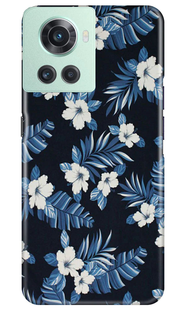 White flowers Blue Background2 Case for OnePlus 10R 5G