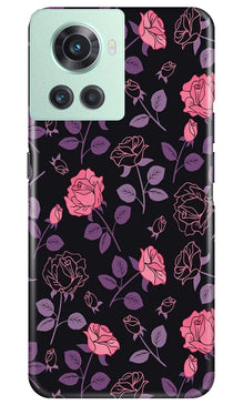 Rose Black Background Mobile Back Case for OnePlus 10R 5G (Design - 27)